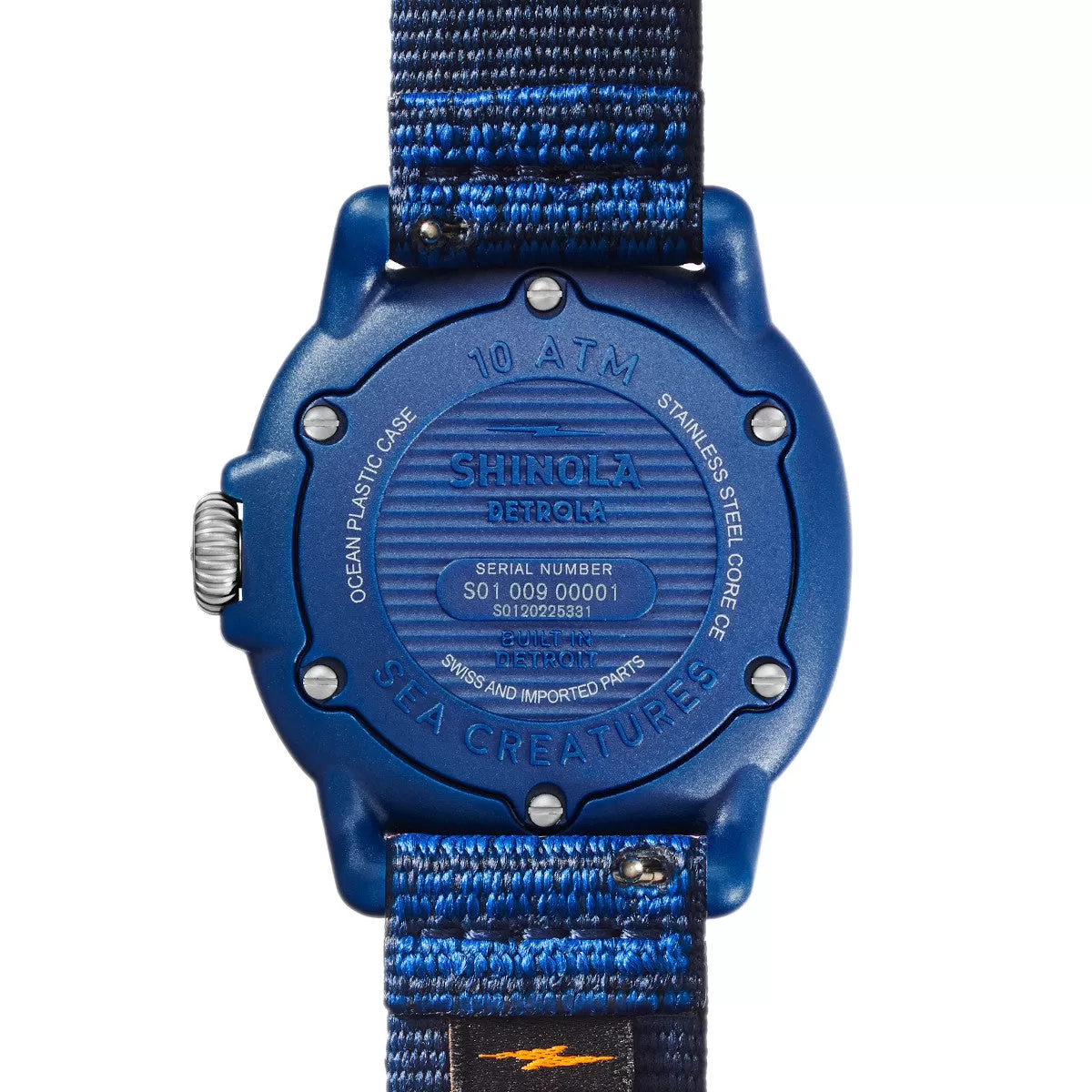 Shinola The Sea Creatures 40MM Detrola Sea Blue Dial and Strap Watch