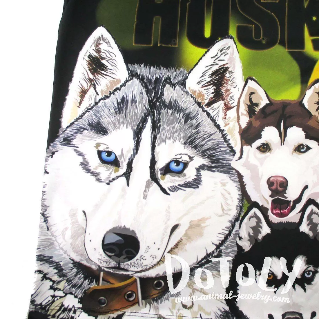 Siberian Husky Themed Graphic Print Oversized Tank Top | Gifts for Dog Lovers