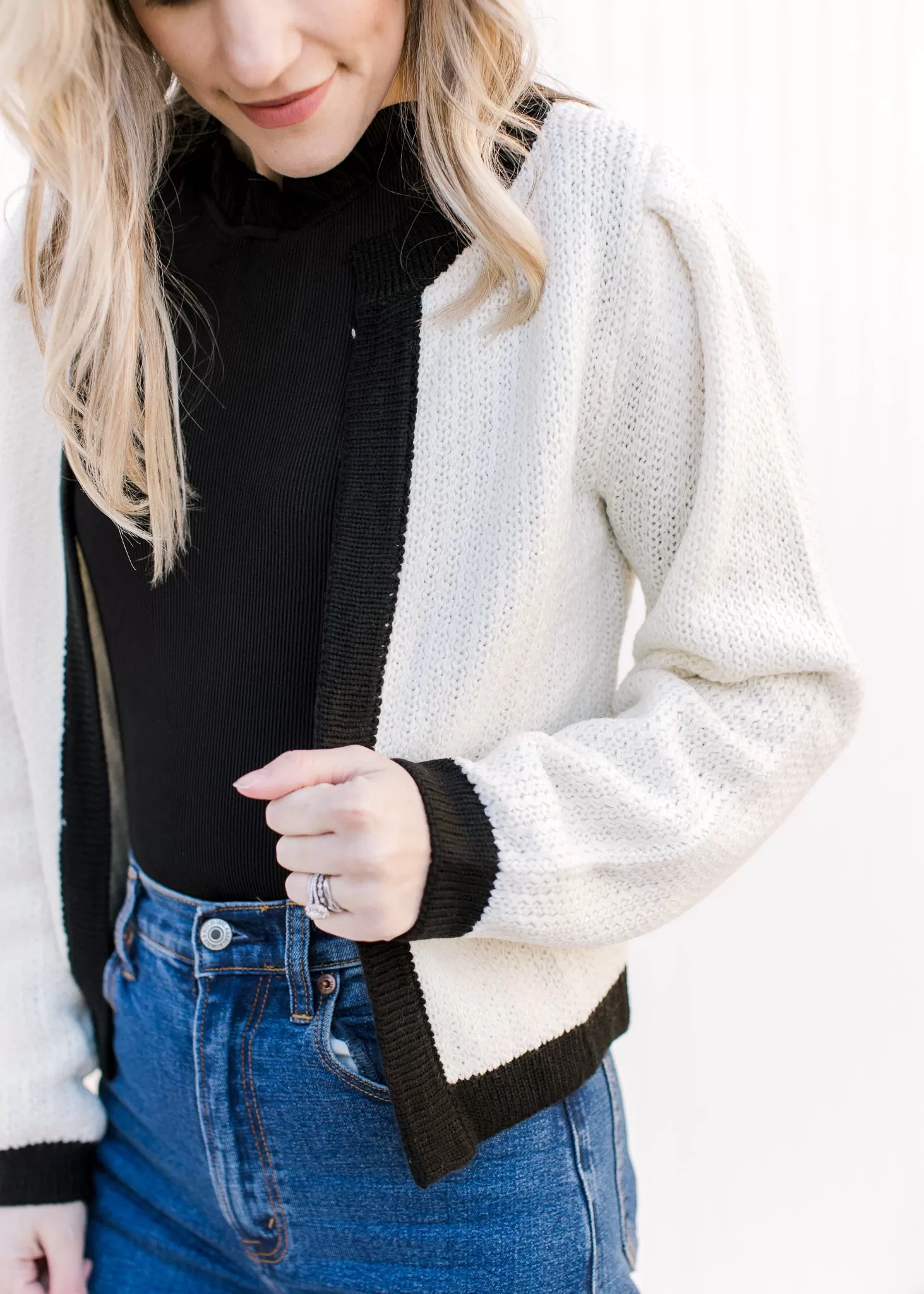 Smart Cream and Black Cardigan