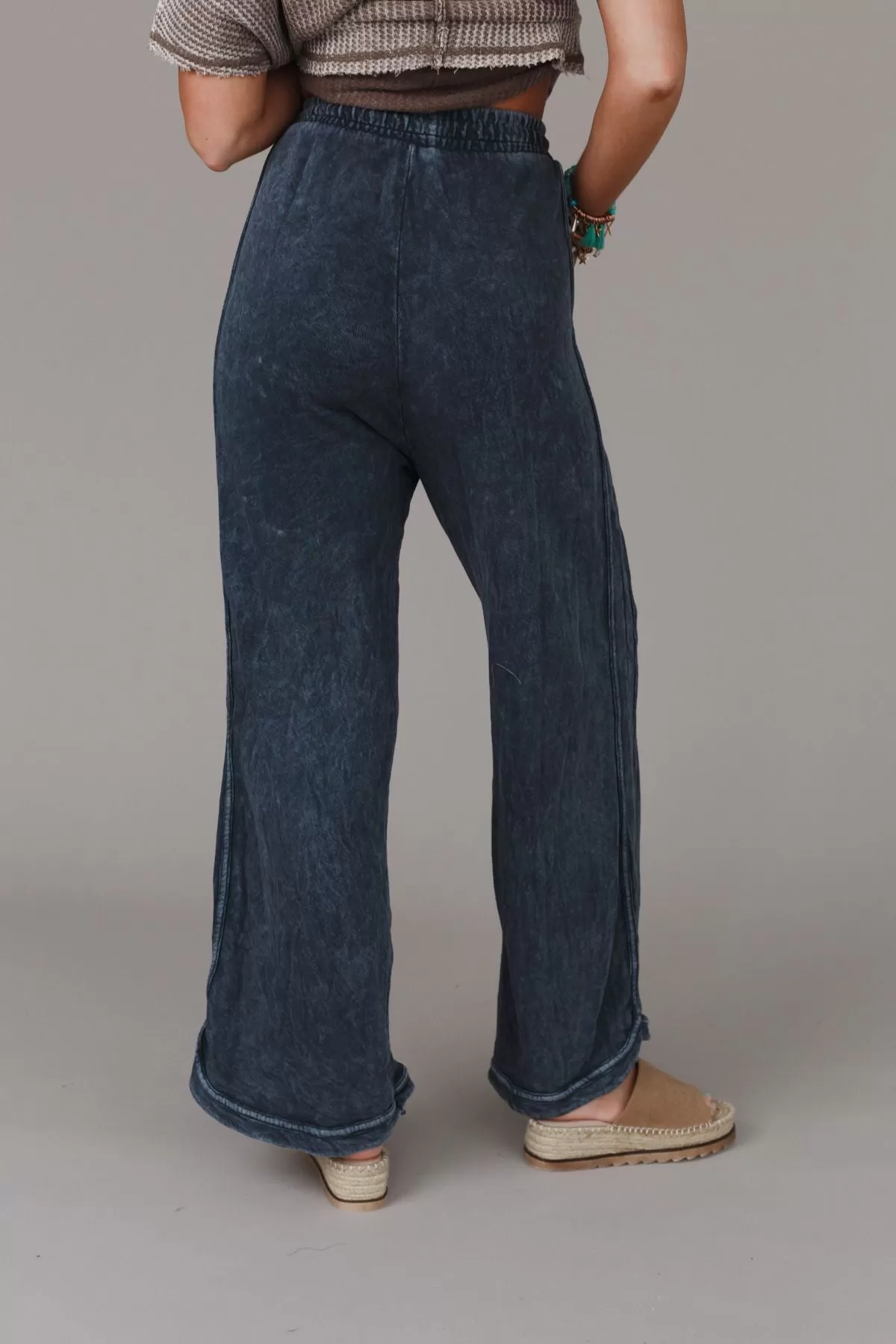 So Comfy Wide Leg Pant Full Length - Navy