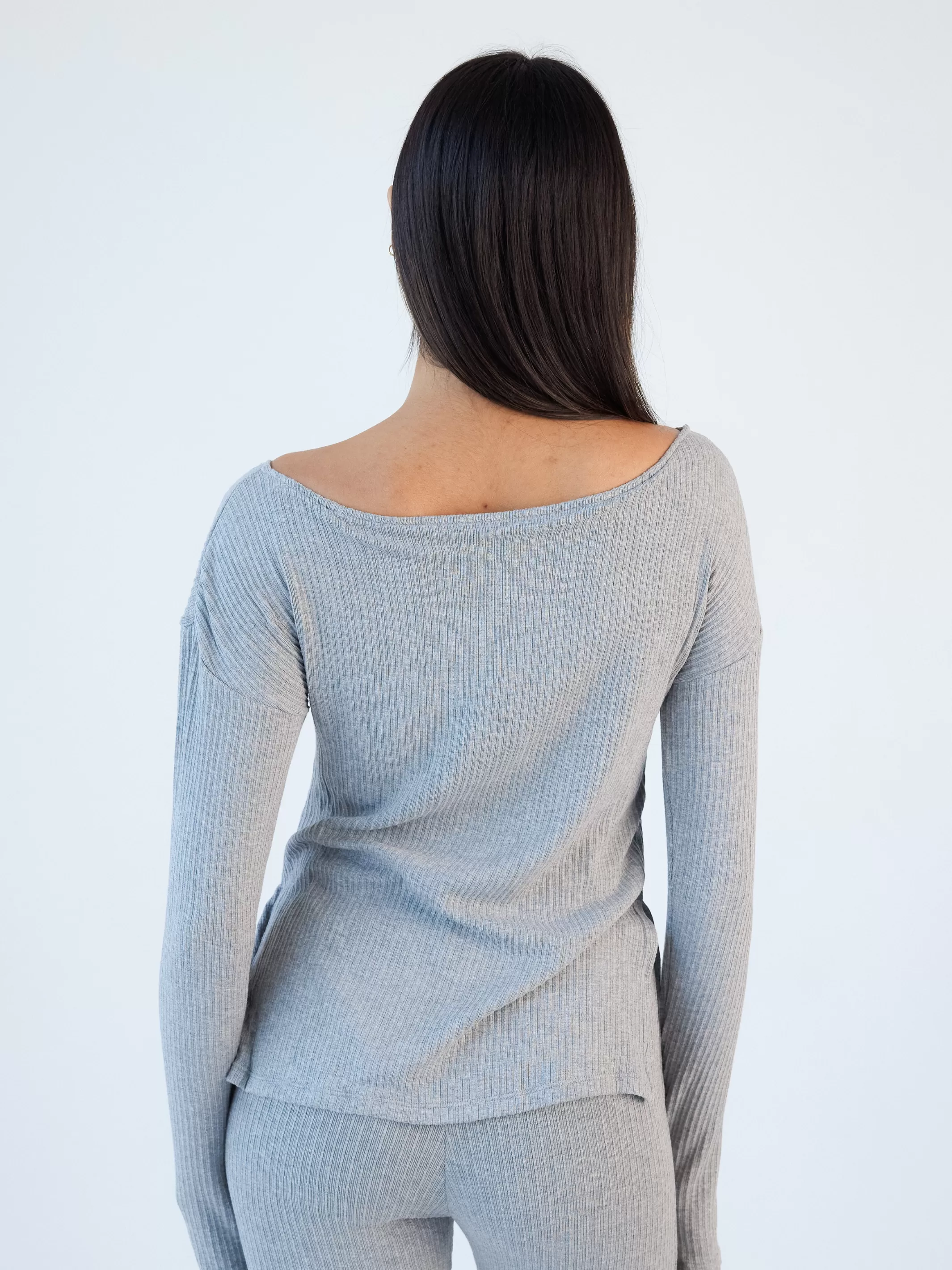 Soft Ribbed Long Sleeve Boat Neck Brami