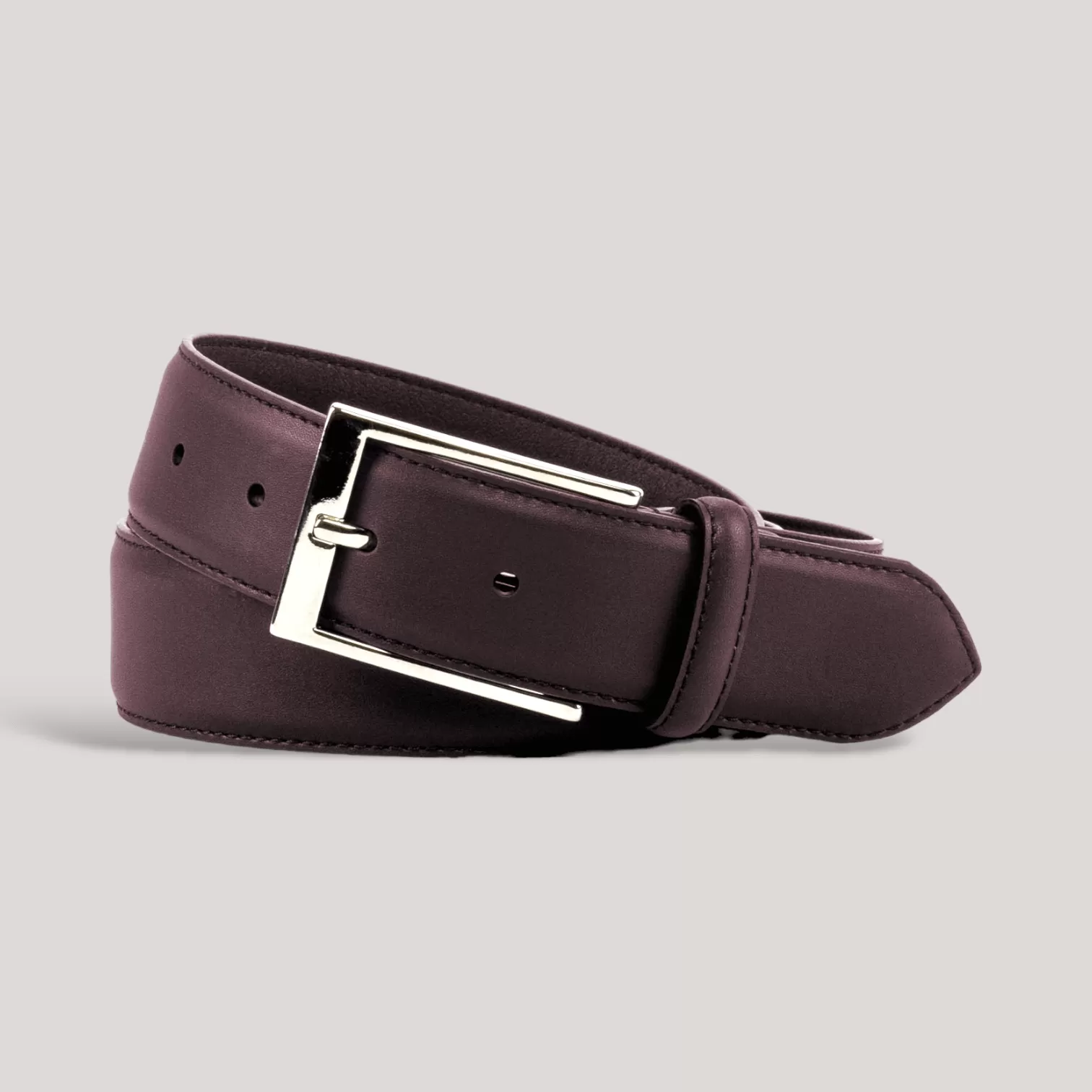 SOPHOS - Burgundy Vegan Belt - Silver