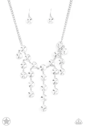 Spotlight Stunner - White Paparazzi Blockbuster Necklace