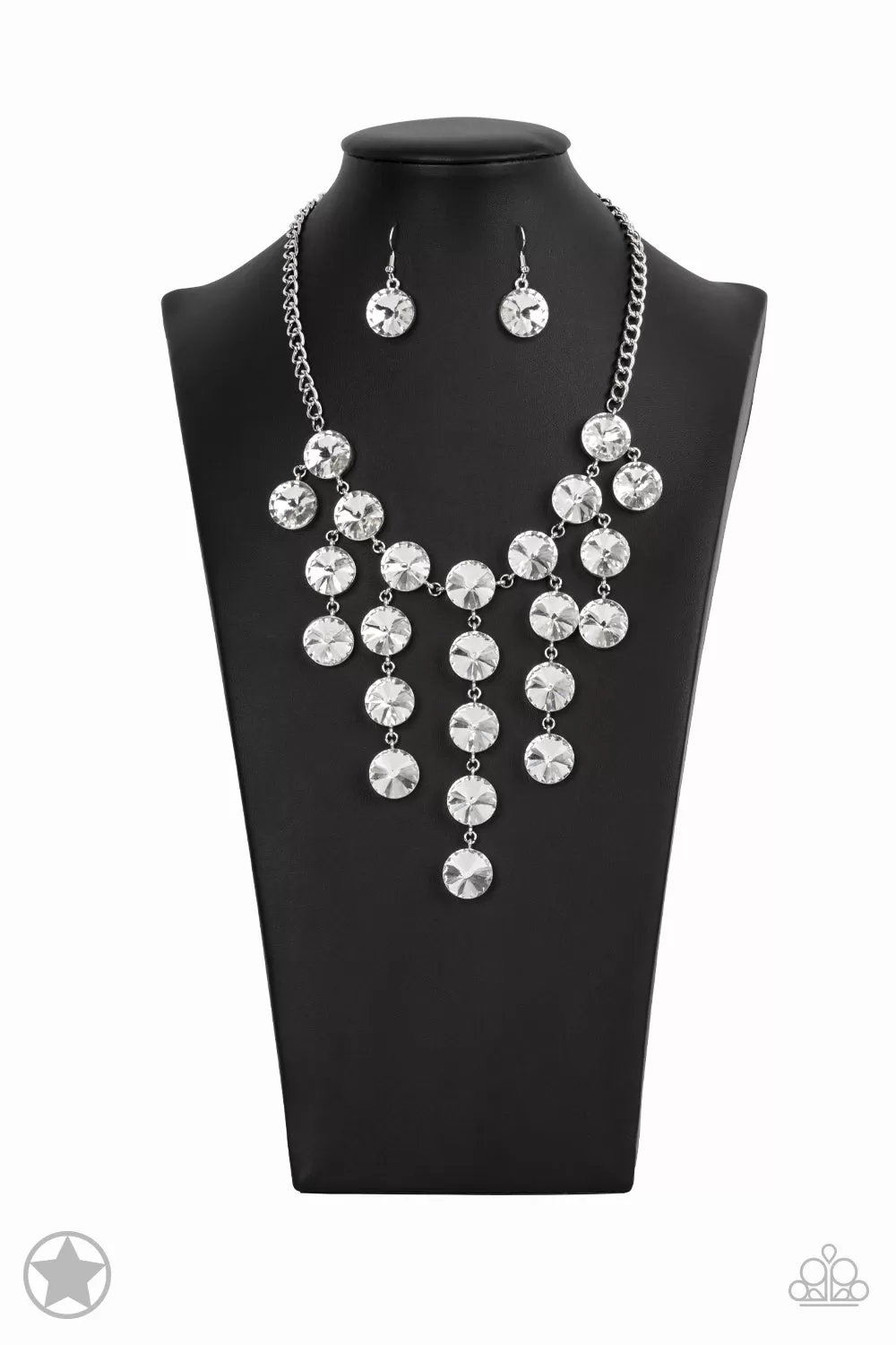 Spotlight Stunner - White Paparazzi Blockbuster Necklace