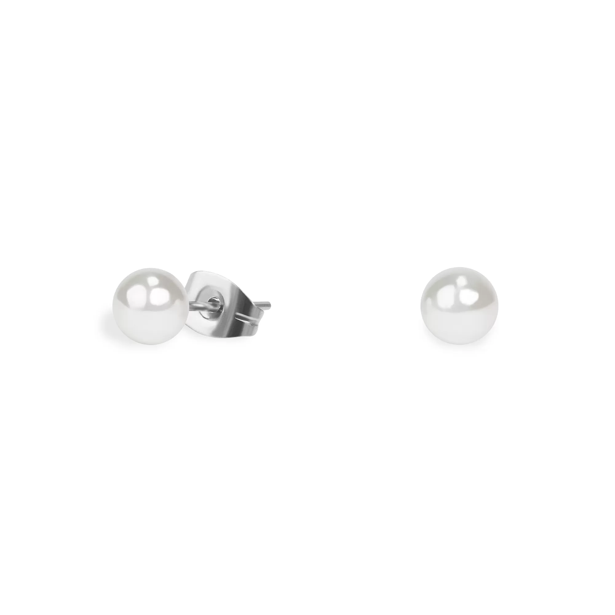 Stainless 5 mm pearl stud earrings