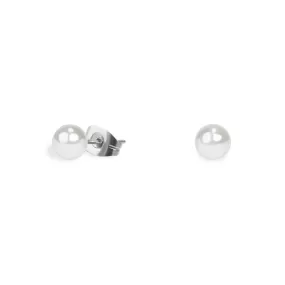 Stainless 5 mm pearl stud earrings