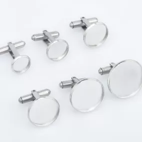 Stainless Steel Cufflink Blanks French Cufflink Base with 10/12/14/16/18/20mm Round Bezel Base Settings Cufflink Findings 5pcs 102863