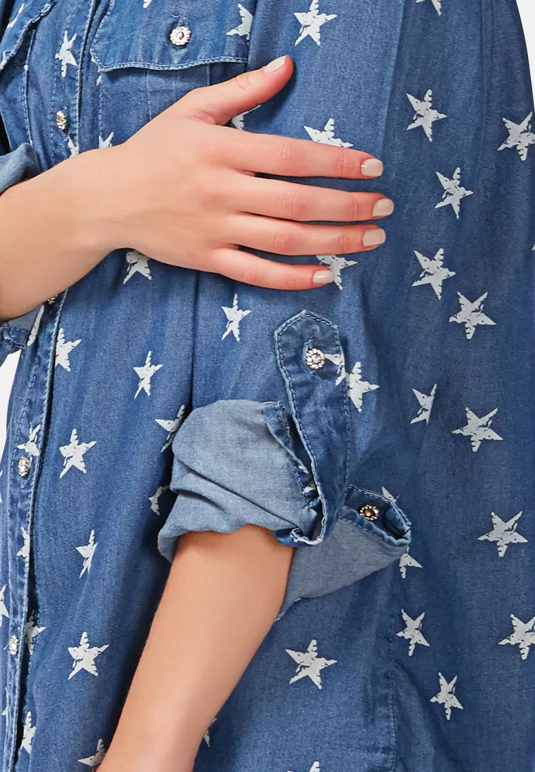 starry night denim shirt