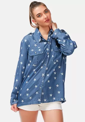 starry night denim shirt