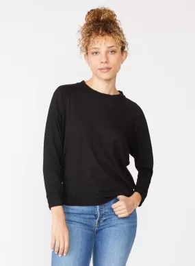 Supima Slub Jersey Sweatshirt Tee in Black