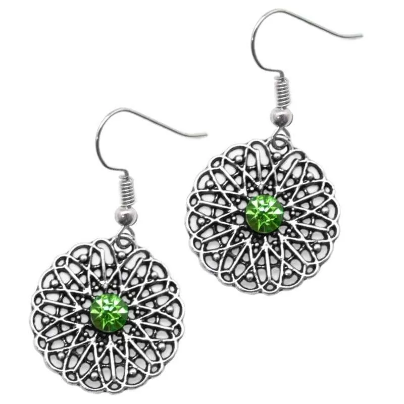 Take Me Sailing Green Rhinestone Earrings