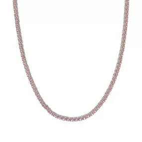 Tennis Necklace White in Shine Zircons / Pink