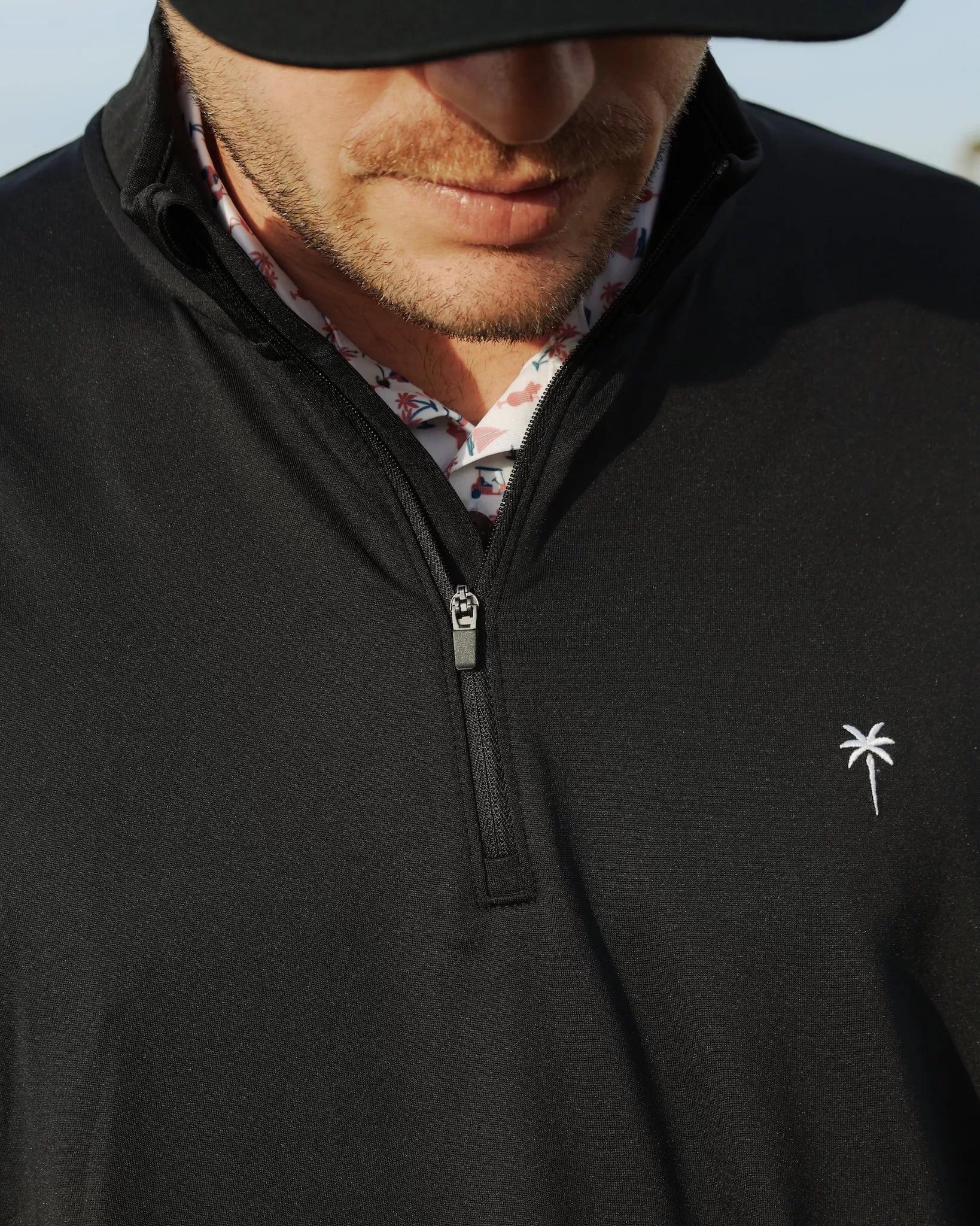 The Lights Out - Black Quarter Zip Pullover