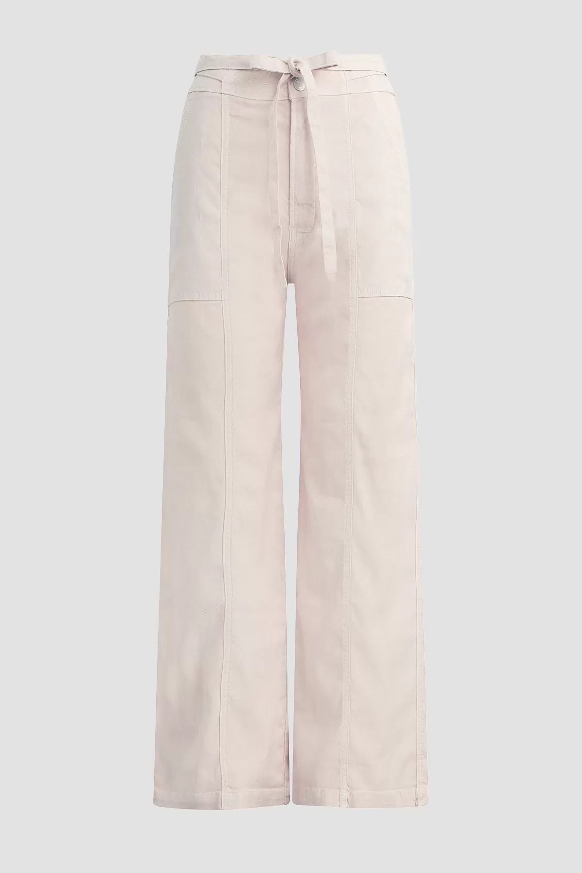 Tie Waist Wide Leg Barefoot Trouser