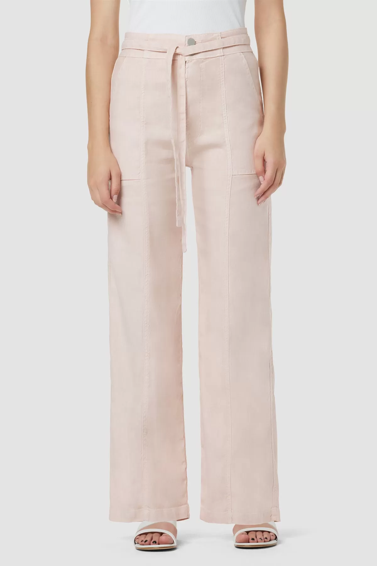 Tie Waist Wide Leg Barefoot Trouser