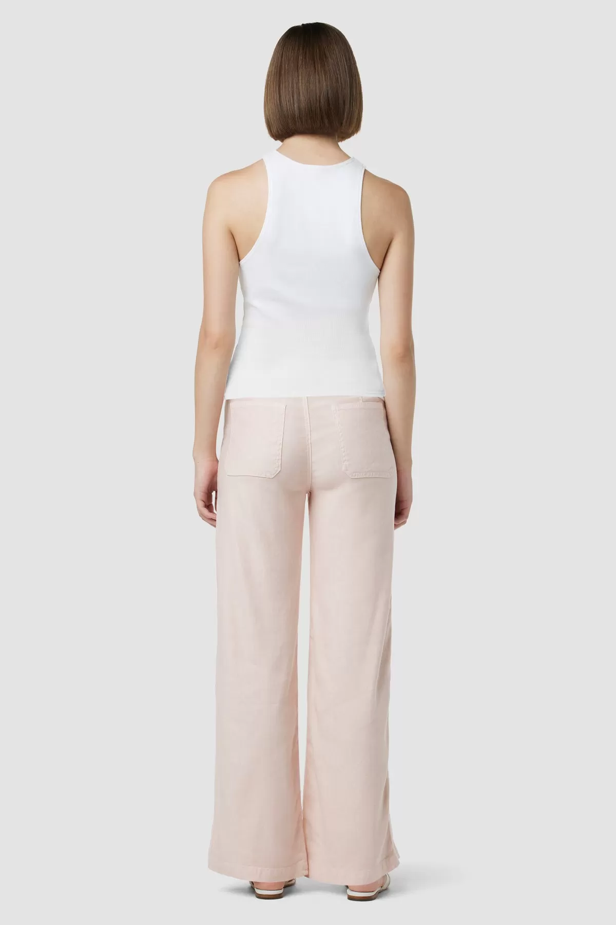 Tie Waist Wide Leg Barefoot Trouser