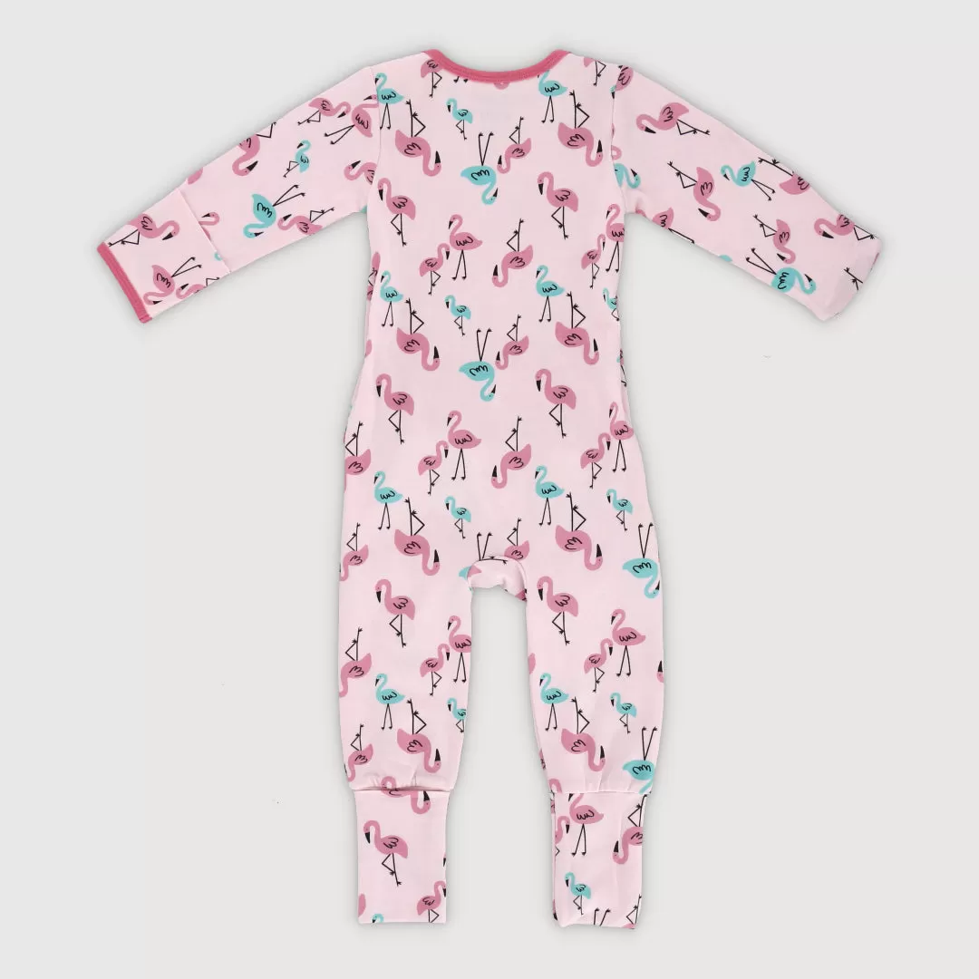 Tropical Land Baby Easywear Romper (Printed Pink)