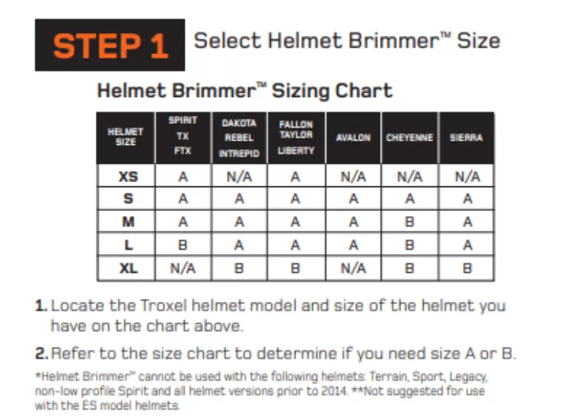 Troxel Helmet Brimmer Size A