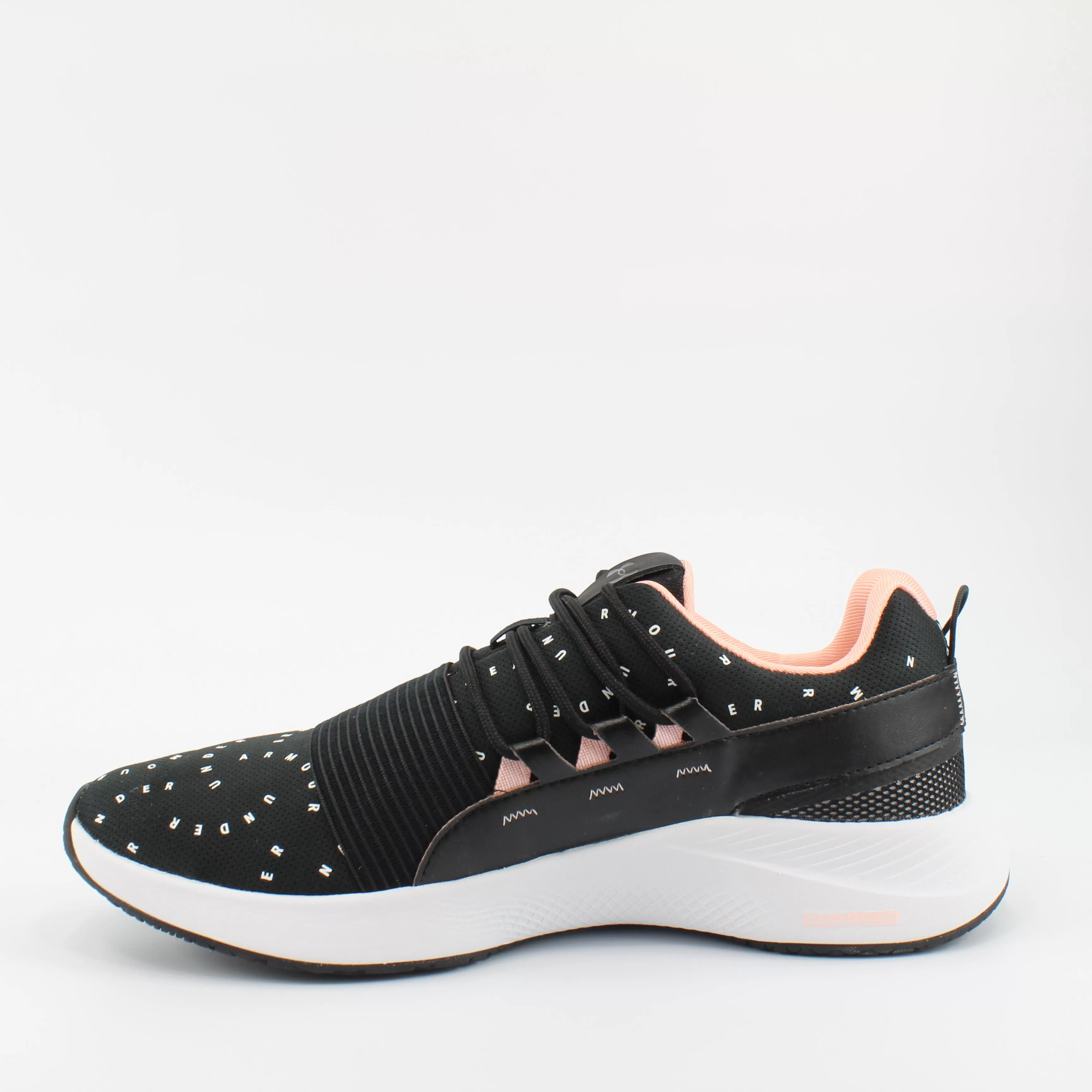 Under Armour Charged Breathe McPrint Black Textile Womens Trainers 3023222 001