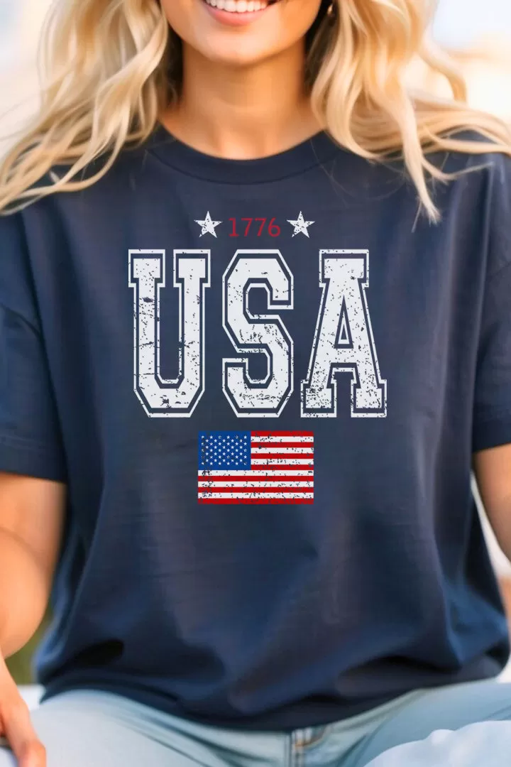 USA with American Flag Unisex T-Shirt