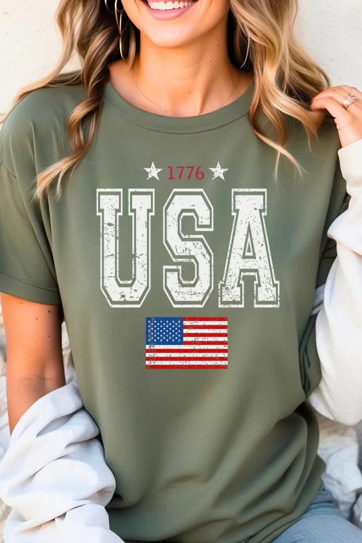 USA with American Flag Unisex T-Shirt