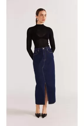 Vara Denim Midi Skirt | Indigo