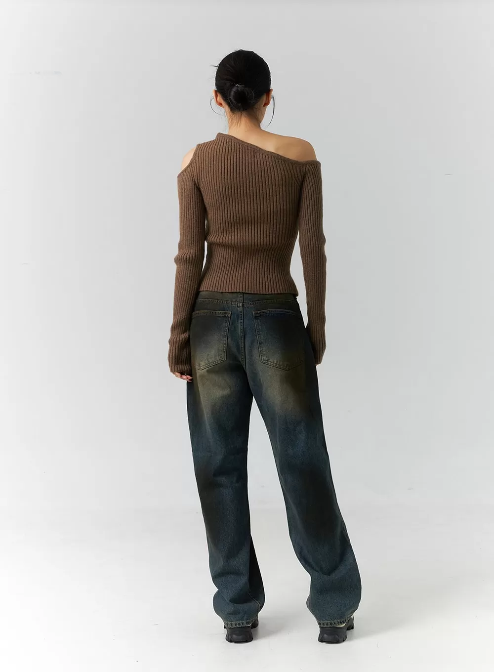 Washed Painting Wide Leg Jeans ID306