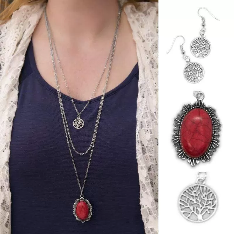 We Have Chemis TREE Red Stone Necklace