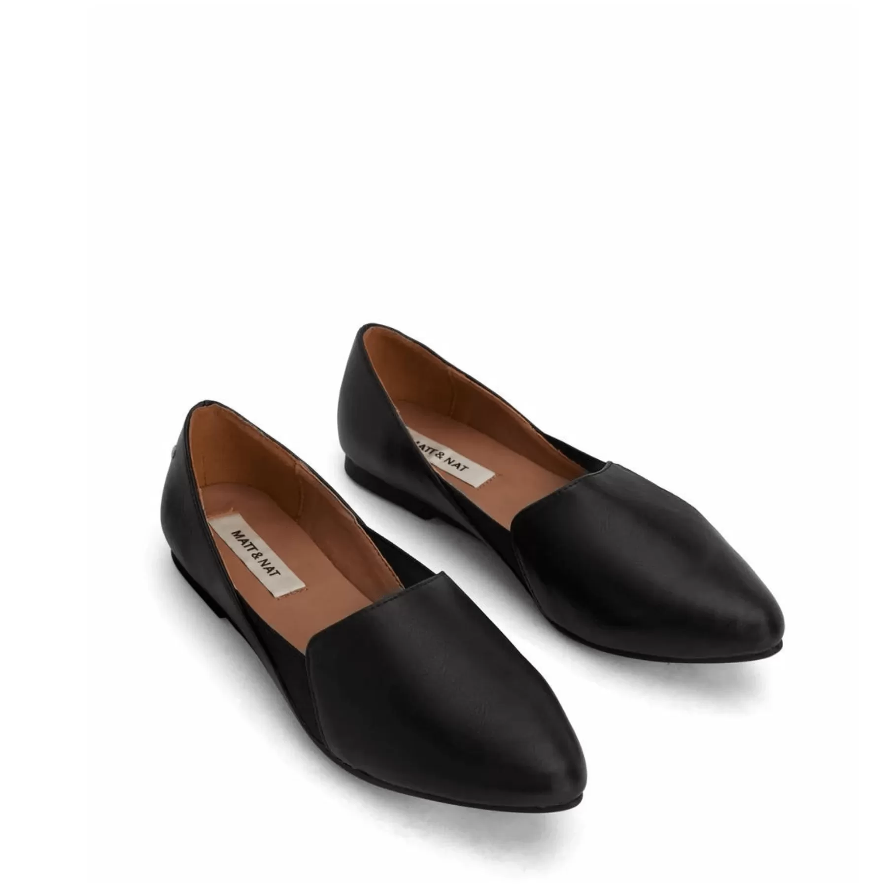 'Westmount' women's vegan flats with a pointed toe by Matt and Nat - black