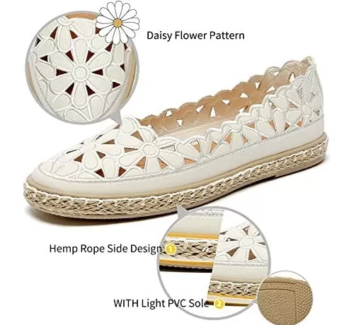 Women’s Ballet Flat Daisy Round Toe Slip On Rope Loafers