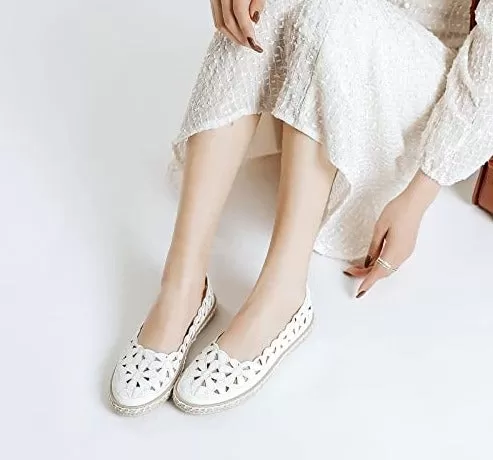 Women’s Ballet Flat Daisy Round Toe Slip On Rope Loafers