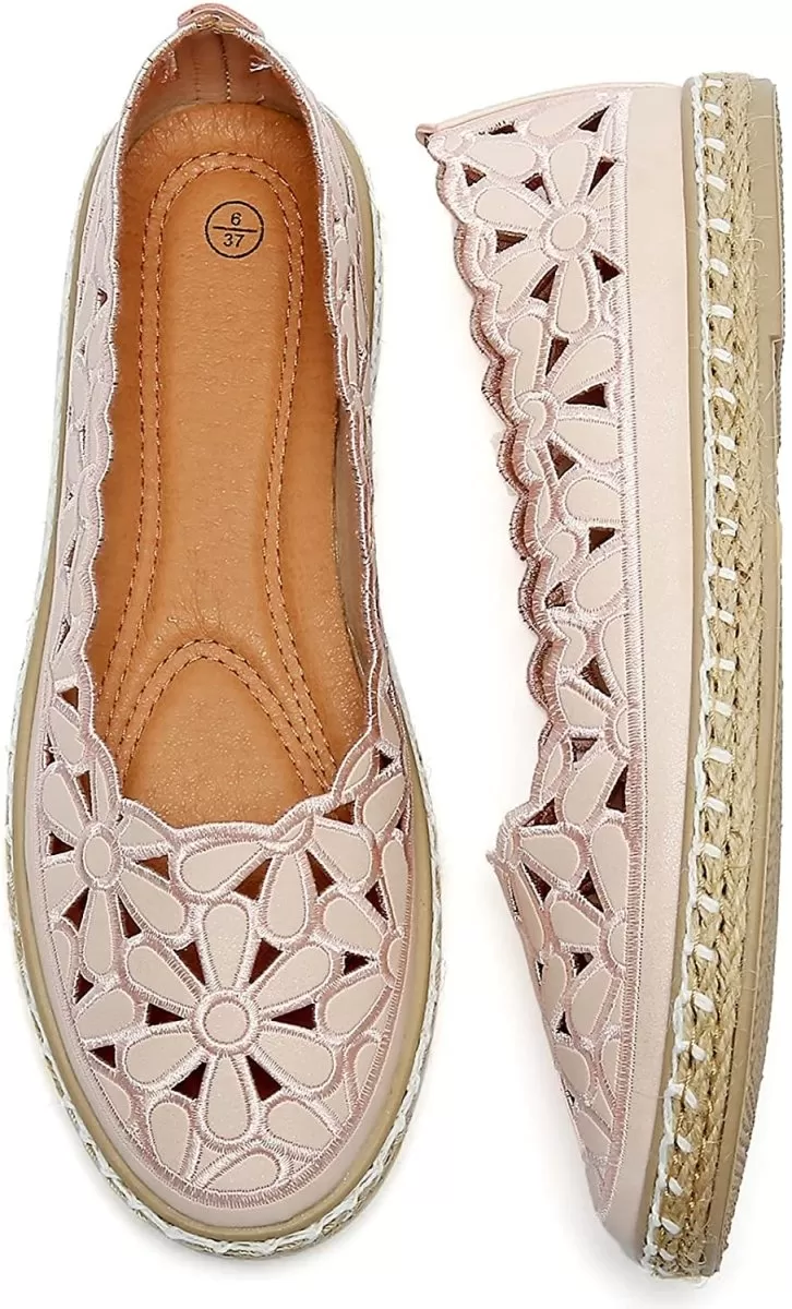 Women’s Ballet Flat Daisy Round Toe Slip On Rope Loafers