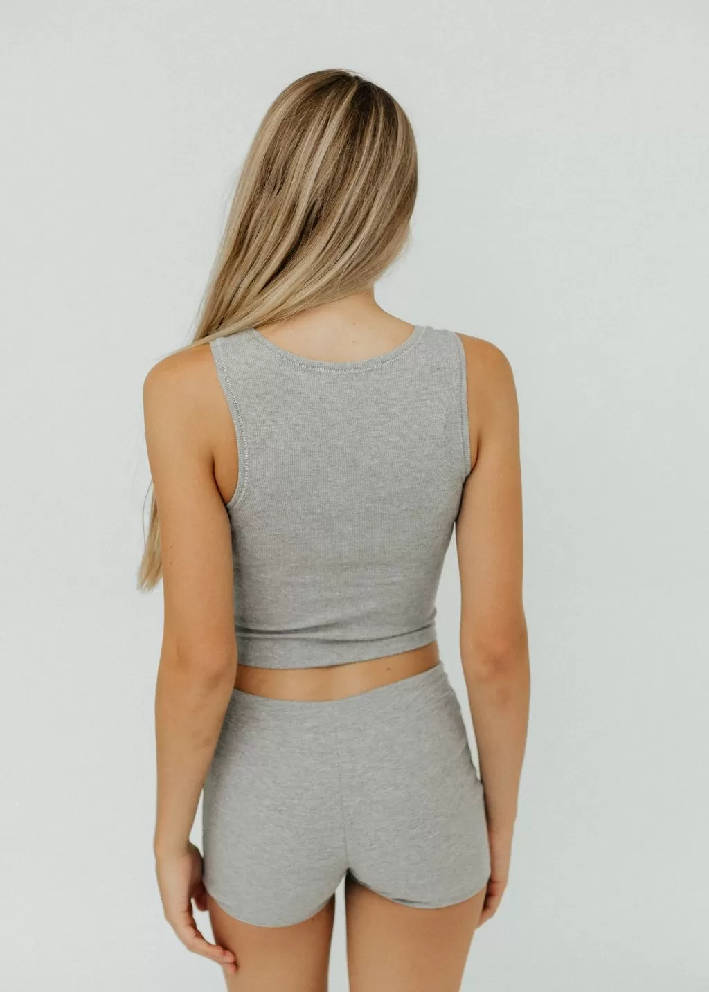 Éterne Square Neck Tank in Heather Grey